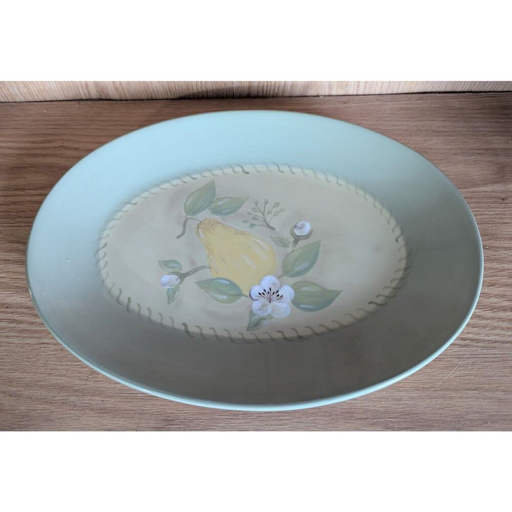 Pfaltzgraff Aurora Pattern  Platter -  12" Oval w/Pears & Blossoms